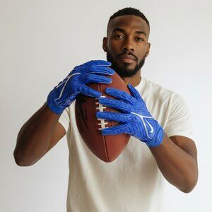 RARE Nike Superbad Football Gloves 3XL Royal Blue/White Padded Backhand NWT